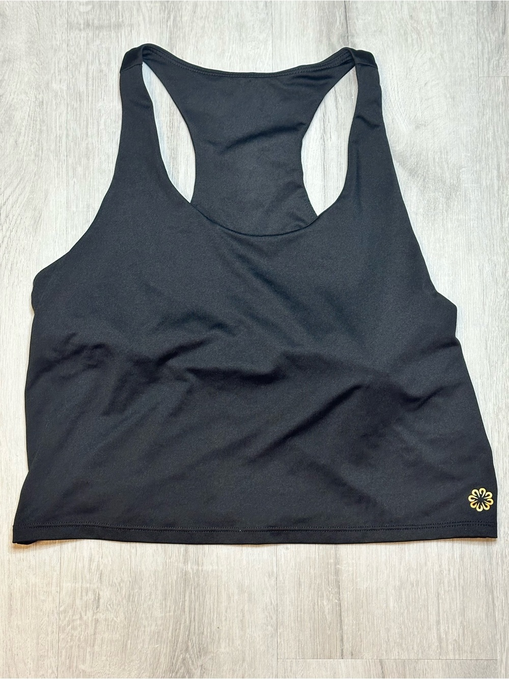 Pro Player Black Crop Tank with Logo Print
